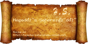 Hegedűs Seherezádé névjegykártya